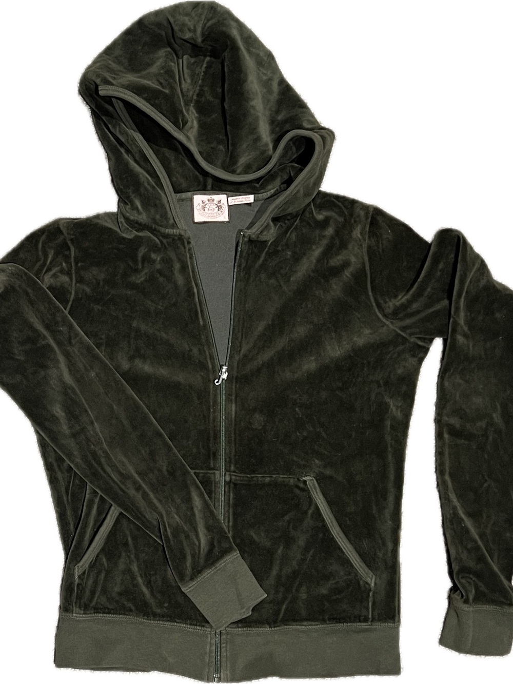 Juicy Couture zip front hoodie spruce green size large